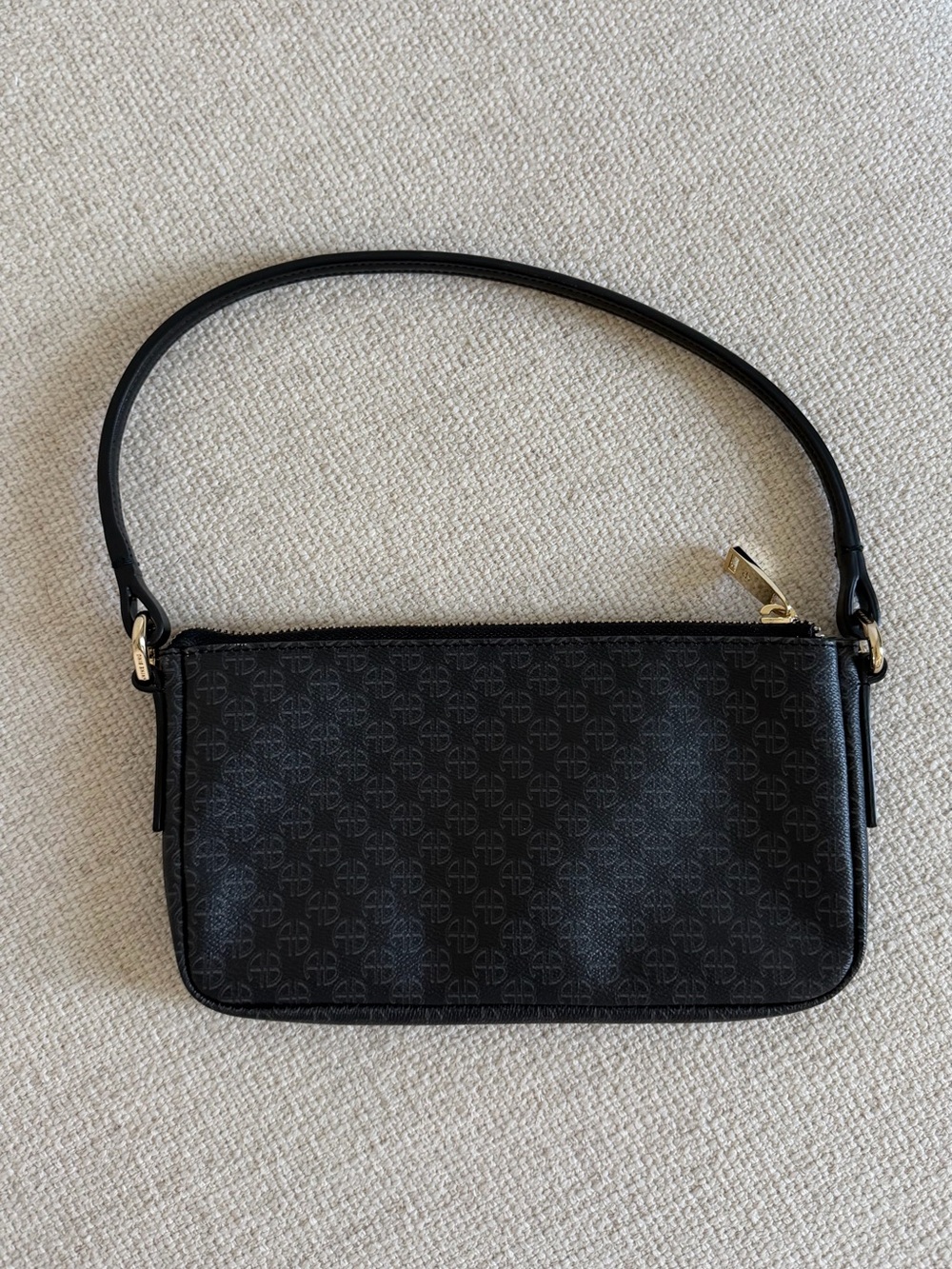 Anine Bing Black Logo Mini Shoulder Bag